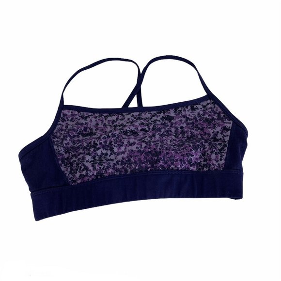 Champion Purple Printed Athletic Sports Bra Gym M - Picture 1 of 7